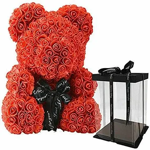 Ρομαντικό Αρκουδάκι Rose Bear με Τριαντάφυλλα